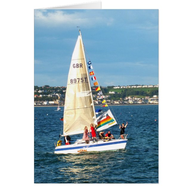 Cartão Iate com bandeiras (Frente)