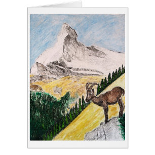 Cartão Íbex Overviewing Matterhorn