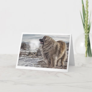 Cartão Ice cold Leonberger greeting card
