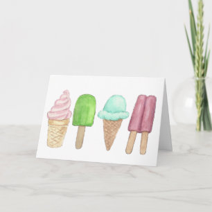 Cartão Ice Cream and Popsicle Greeting Card
