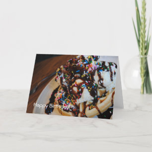 Cartão Ice Cream Waffle Happy Birthday Card