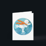 Cartão Ice Skating Snowman<br><div class="desc">Ice Skating Snowman. Lá, muito longe dos lugares gelados, onde os raios quentes do sol nunca brilham, estende a terra do boneco de neve. Seu amplo planalto coberto por um espesso cobertor de neve e gelo eterno. Não há lugar mais frio no mundo. Mas em tão frio, os bonecos de...</div>