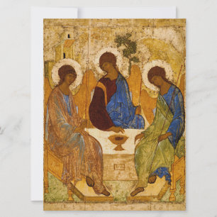 Cartão Ícone da Santa Trindade Andrei Rublev religião ort