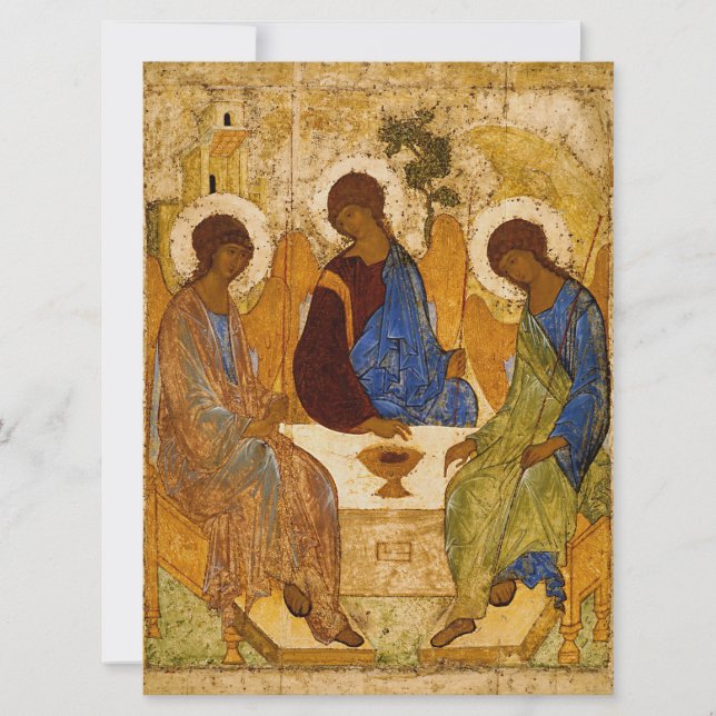 Cartão Ícone da Santa Trindade Andrei Rublev religião ort (Frente)