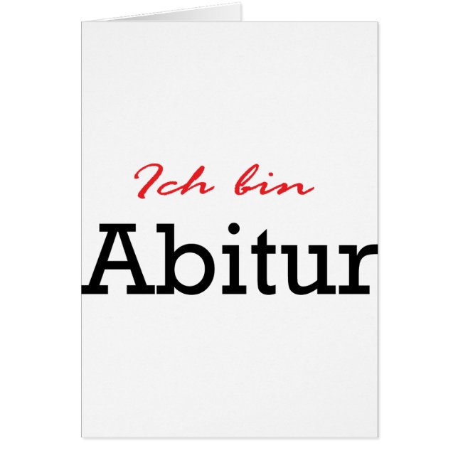 Cartão Ícone de Abitur do bin de Ich (Frente)