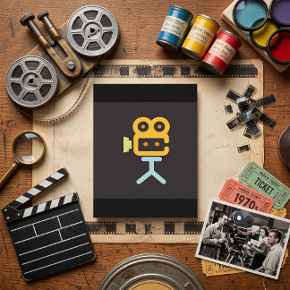 Cartão Ícone de Câmera de Filme Equipamento Mínimo de Fil