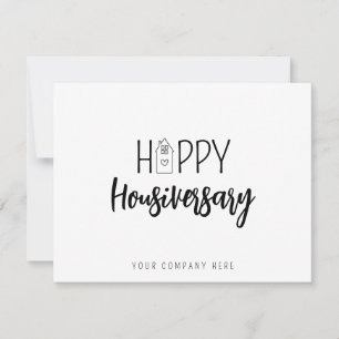Cartão Ícone de Casa Moderna Feliz Aniversário da Casa