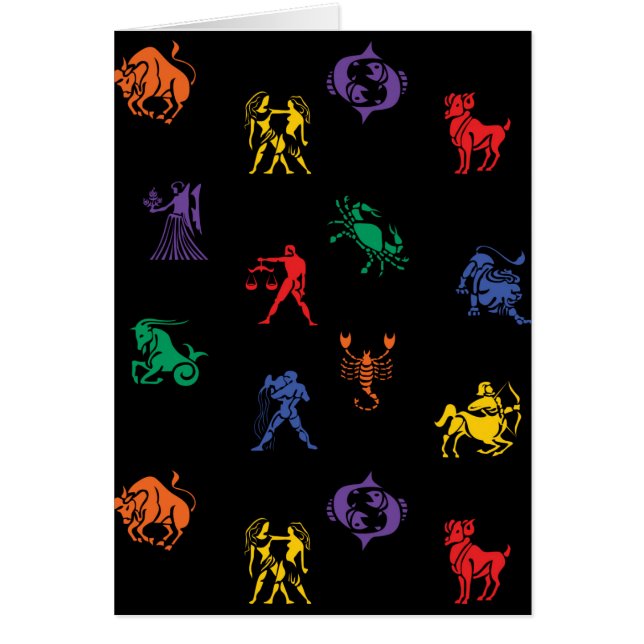 Cartão Ícone do sinal do zodíaco (Frente)