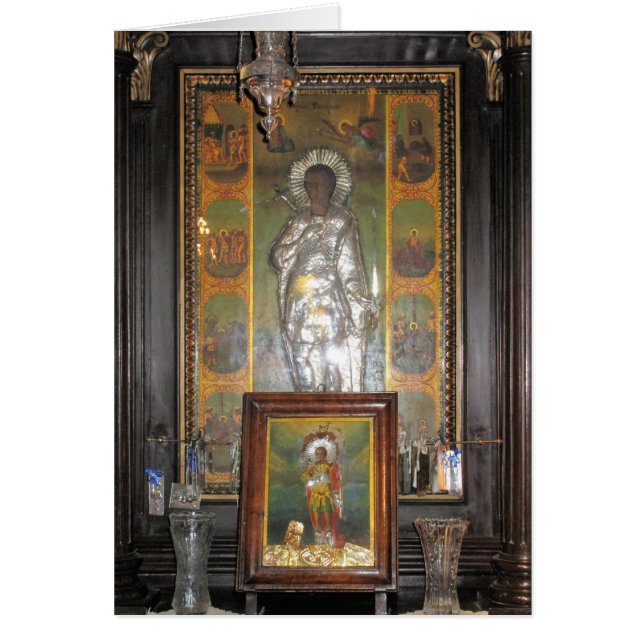 Cartão Ícone Ortodoxo Grego de um Santo (Frente)
