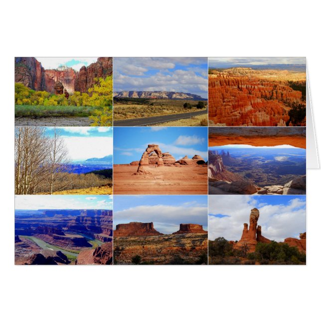 Cartão Ícones de paisagem de Utah (Frente Horizontal)