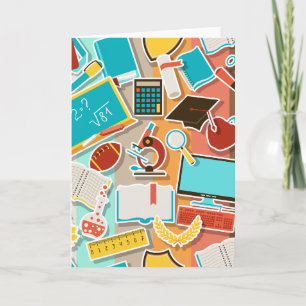 Cartão Ícones do equipamento escolar