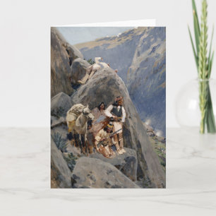 Cartão Ícones Nativos Americanos: Guerreiros Apache, Cava