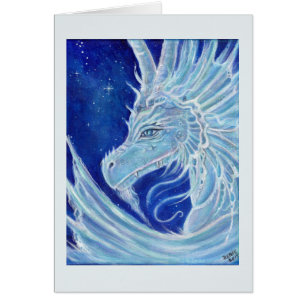 Cartão Icy blue dragon card by Renee L. Lavoie