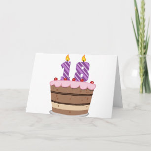 Cartão Idade 18 no bolo de aniversário