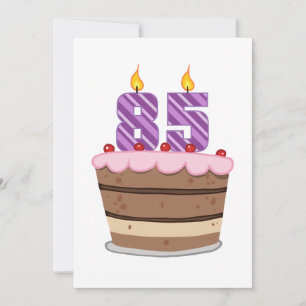 Cartão Idade 85 no bolo de aniversário