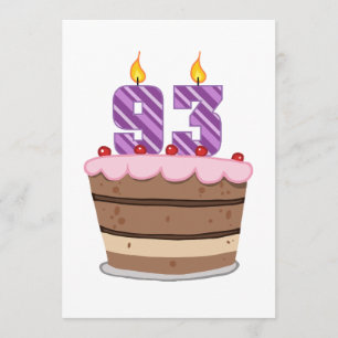 Cartão Idade 93 no bolo de aniversário