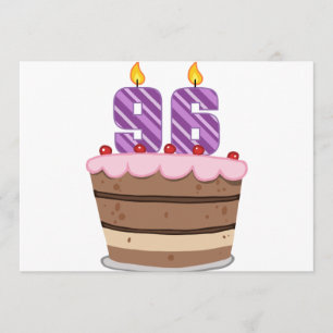 Cartão Idade 96 no bolo de aniversário