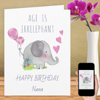 Idade é Irrelephant Cute Engraçado Aniversário do 