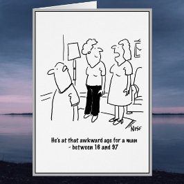 Cartão Idade estranha para um homem.