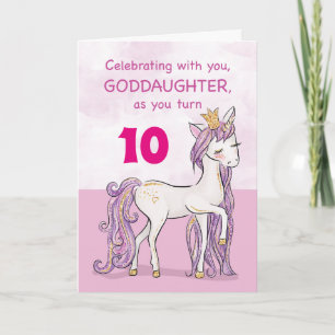 Cartão Idade Personalizada Afilhada Aniversário Cavalo Ro