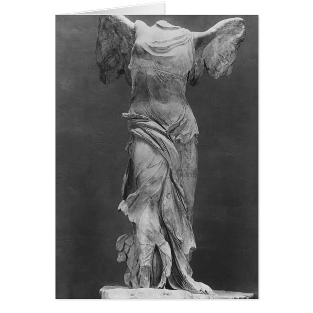 Cartão Ideia da vitória Samothrace no museu do Louvre (Frente)