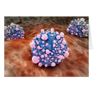 Cartão Ideia de Microscipic das pilhas de câncer de