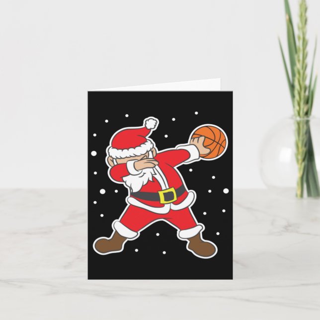 Cartão Ideia de presente de Natal Xmas Santa Basquetebol  (Frente)