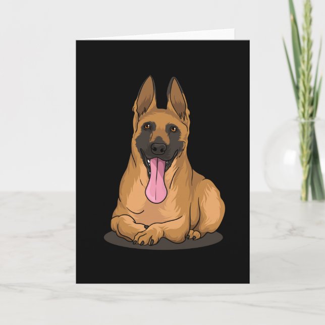 Cartão Ideia de presente para cães Malinois Shepherd belg (Frente)