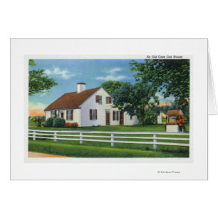 Cartão Ideia de uma casa velha de Cape Cod