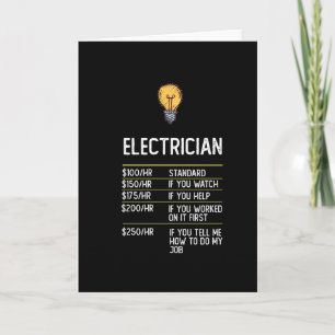Cartão ideia do presente de presente engraçado eletricis