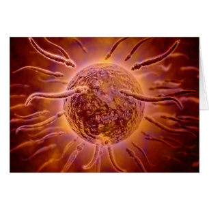Cartão Ideia microscópica da natação do esperma para o