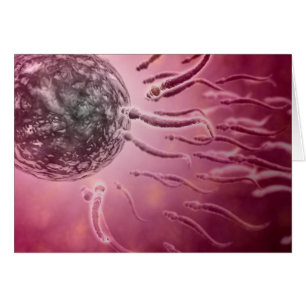 Cartão Ideia microscópica da natação do esperma para o