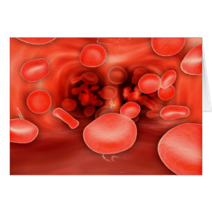 Cartão Ideia microscópica do fluxo vermelho dos glóbulo