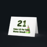 Cartão Identificação de Fak do aniversário de 21 anos<br><div class="desc">Tenha um aniversário de 21 anos muito feliz junto com alguma outra pessoa que não pode ser 21 ainda.  You've conseguiu uma identificação da falsificação vender.  2øs cartões de b-dia,  convites,  hoodies dos chapéus dos t-shirt,  canecas & canecas de cerveja engraçados da cerveja.</div>