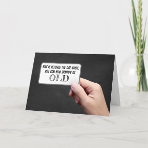 Cartão Identificar como velho sinal com a mão