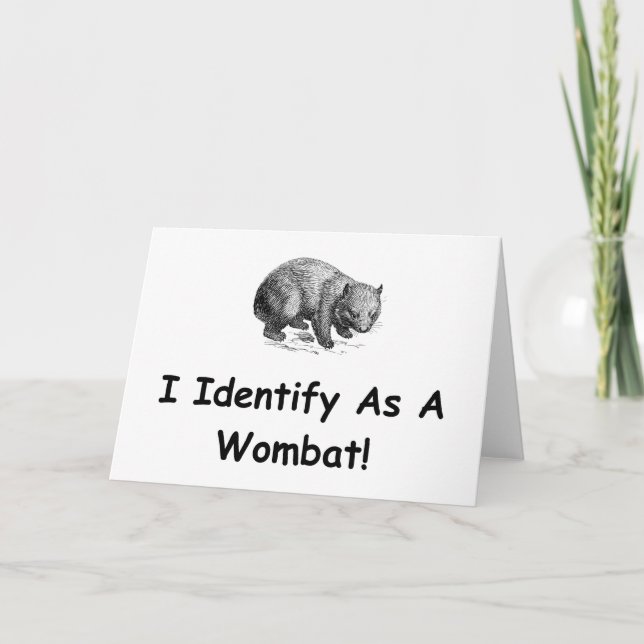 Cartão Identifico-Me Como Um Wombat! (Frente)