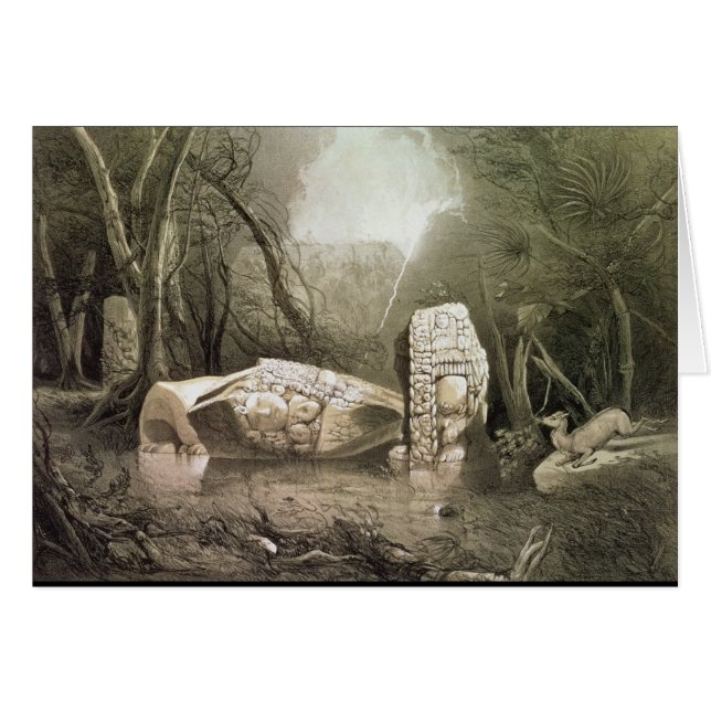 Cartão Ídolo maia quebrado em Copan, Guatemala (Frente Horizontal)