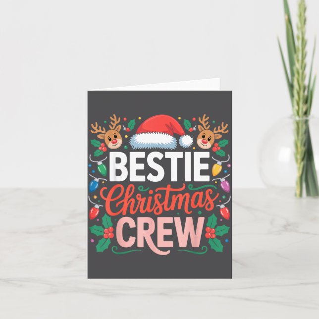 Cartão Ie Christmas Crew Santa Hat Holiday Art Matching F (Frente)