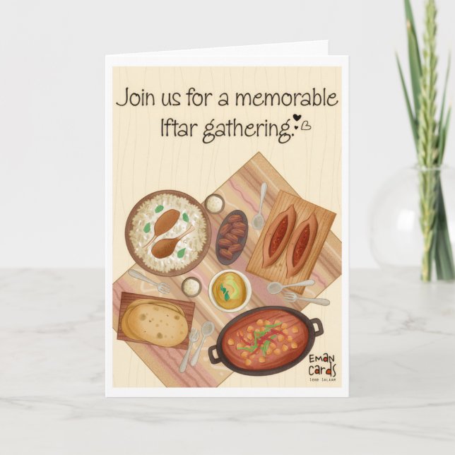 Cartão Iftar Invite - Dinner Table (Frente)