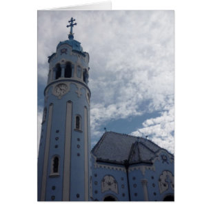 Cartão igreja azul de bratislava