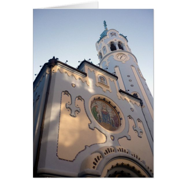 Cartão igreja azul de bratislava (Frente)