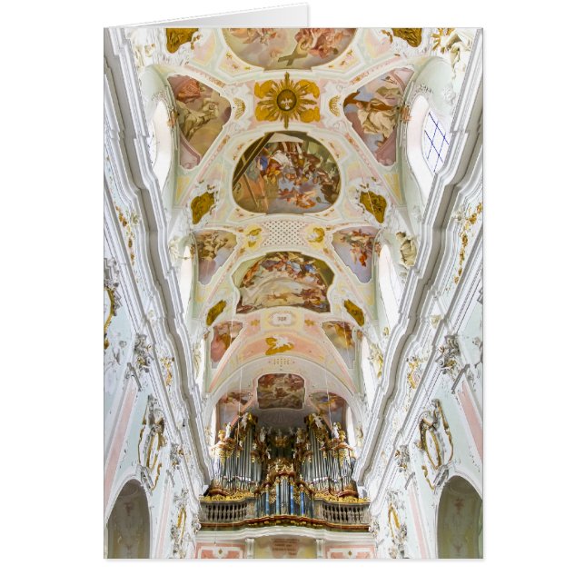 Cartão Igreja da abadia da rua Georg, Ochsenhausen, (Frente)