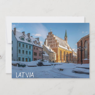 Cartão Igreja de Peter no inverno em Riga, Letónia
