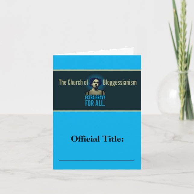 Cartão Igreja do Bloggessianismo (Frente)