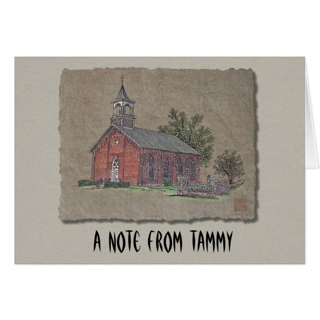 Cartão Igreja do país do tijolo (Frente horizontal)