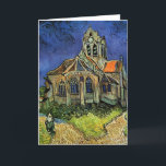 Cartão Igreja em Auvers-sur-Oise por Vincent van Gogh<br><div class="desc">A Igreja em Auvers por Vincent van Gogh é uma pintura arquitetônica de apos impressionismo de arte vintage. Uma vista exterior de uma igreja com janelas de vidro manchadas e uma figura caminhando em direção à Capela ao longo de um caminho de pedra. Sobre o artista: Vincent Willem van Gogh...</div>