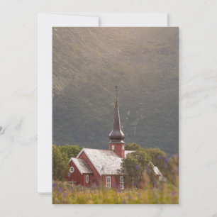 Cartão Igreja Flakstad das Ilhas Lofoten