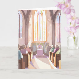 Cartão Igreja Religiosa Aquarela | Oração de Feriado