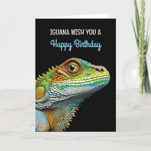 Cartão Iguana com você um feliz aniversário