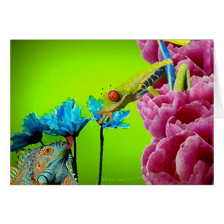 Cartão Iguana e Sapo